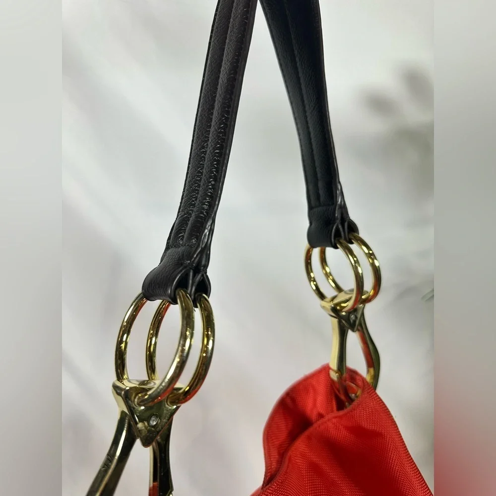JPK Paris 75 Canvas Bucket Shoulder Bag – Red-Orange with Gold Hardware - Picture 5 of 16